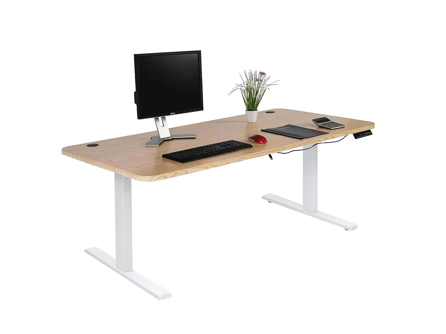 Schreibtisch MCW-D40, Hellbraun, weiß