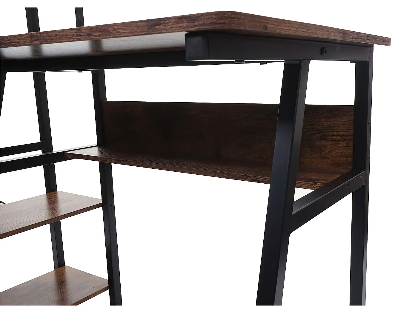 Bureau avec étagère MCW-K68,  brun