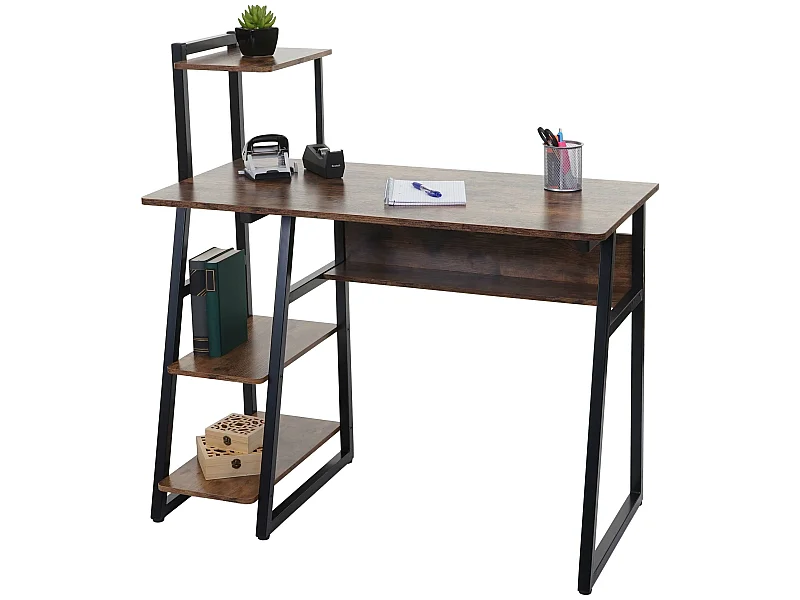 Schreibtisch mit Regal MCW-K68, Braun