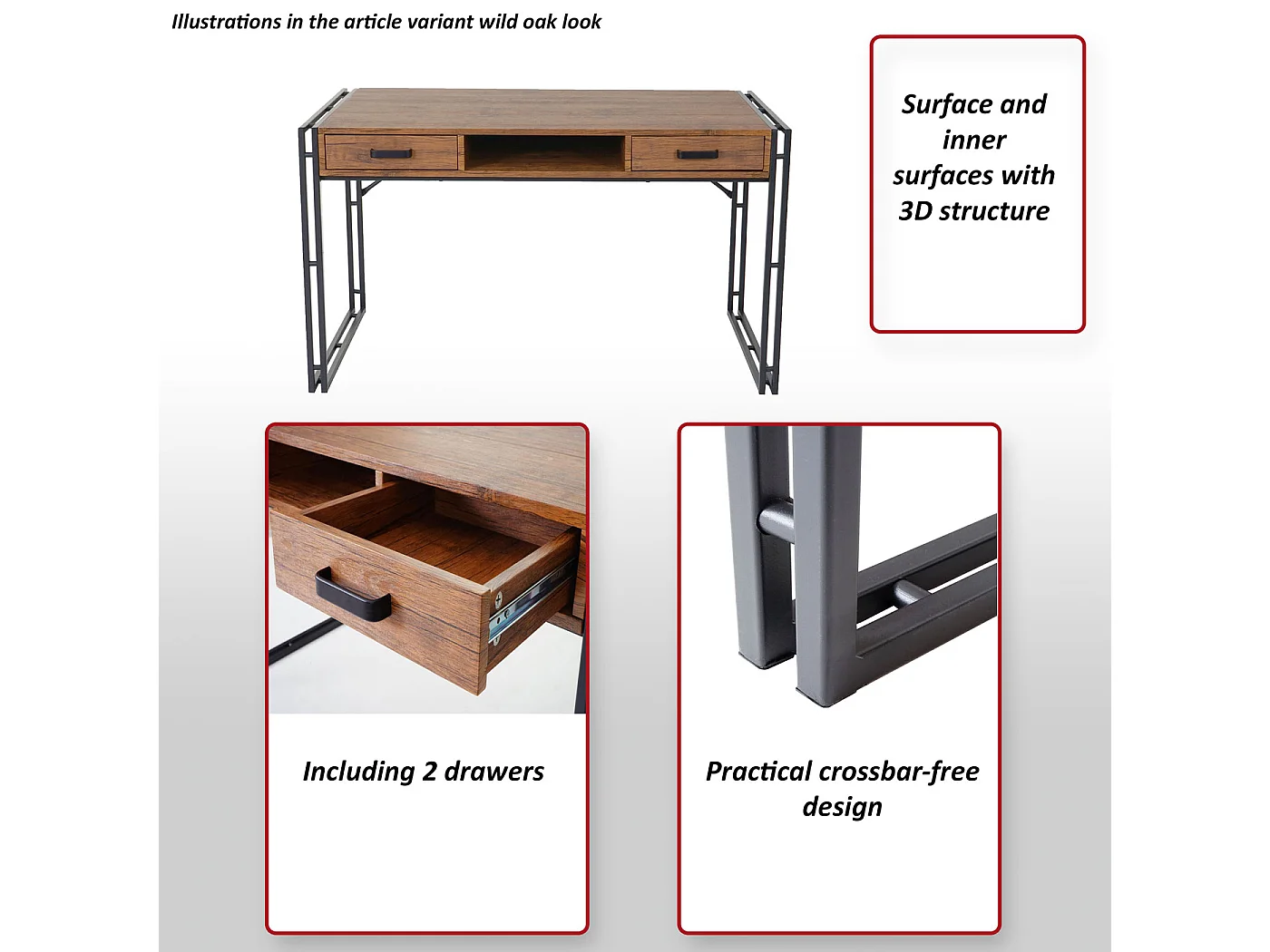 Bureau MCW-A27,  brun foncé