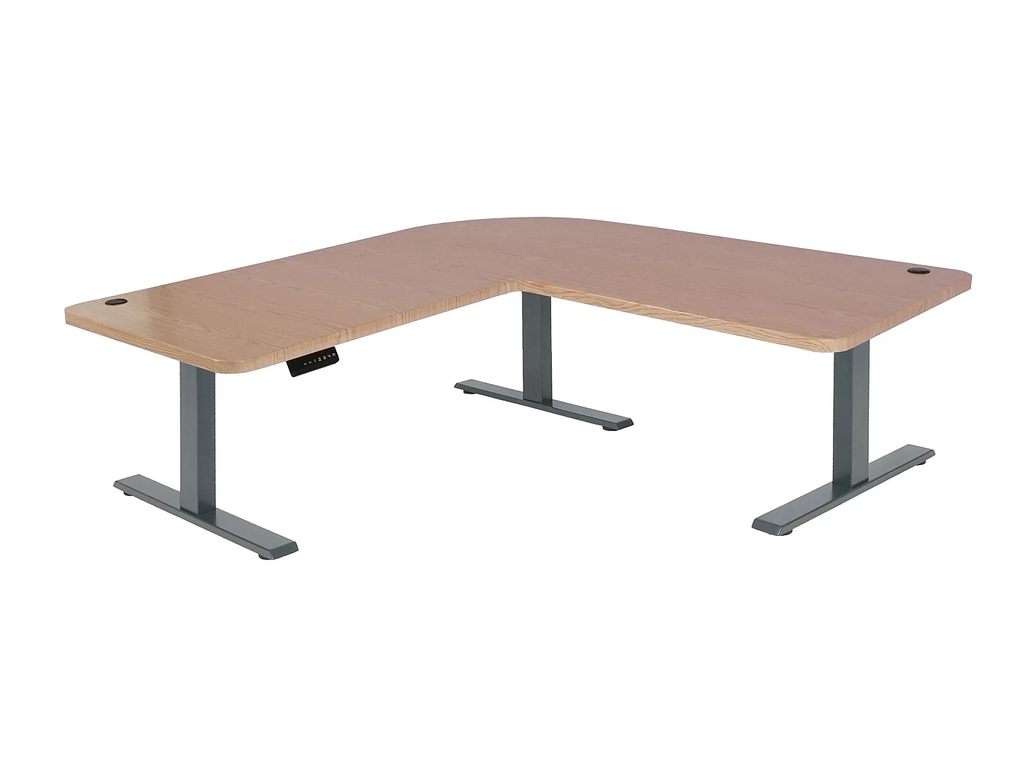 Eck-Schreibtisch MCW-D40, Hellbraun, anthrazit-grau