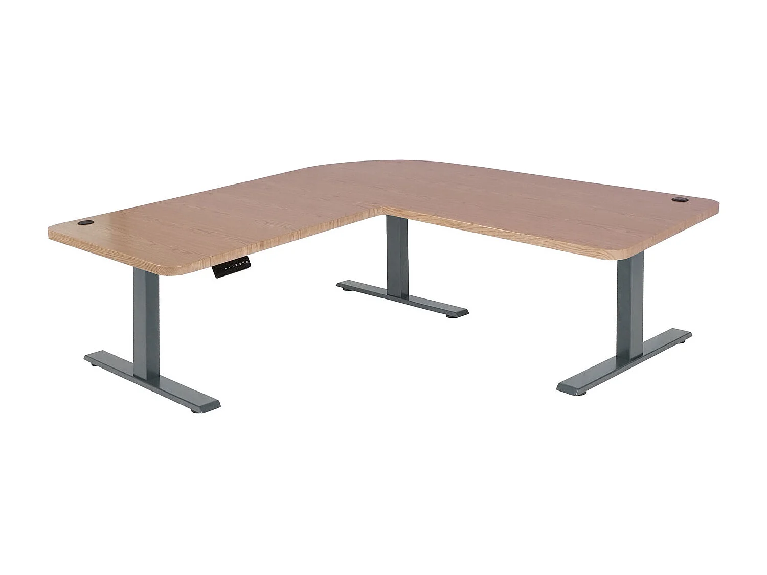 Eck-Schreibtisch MCW-D40, Hellbraun, anthrazit-grau