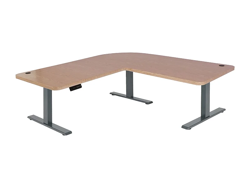 Eck-Schreibtisch MCW-D40, Hellbraun, anthrazit-grau