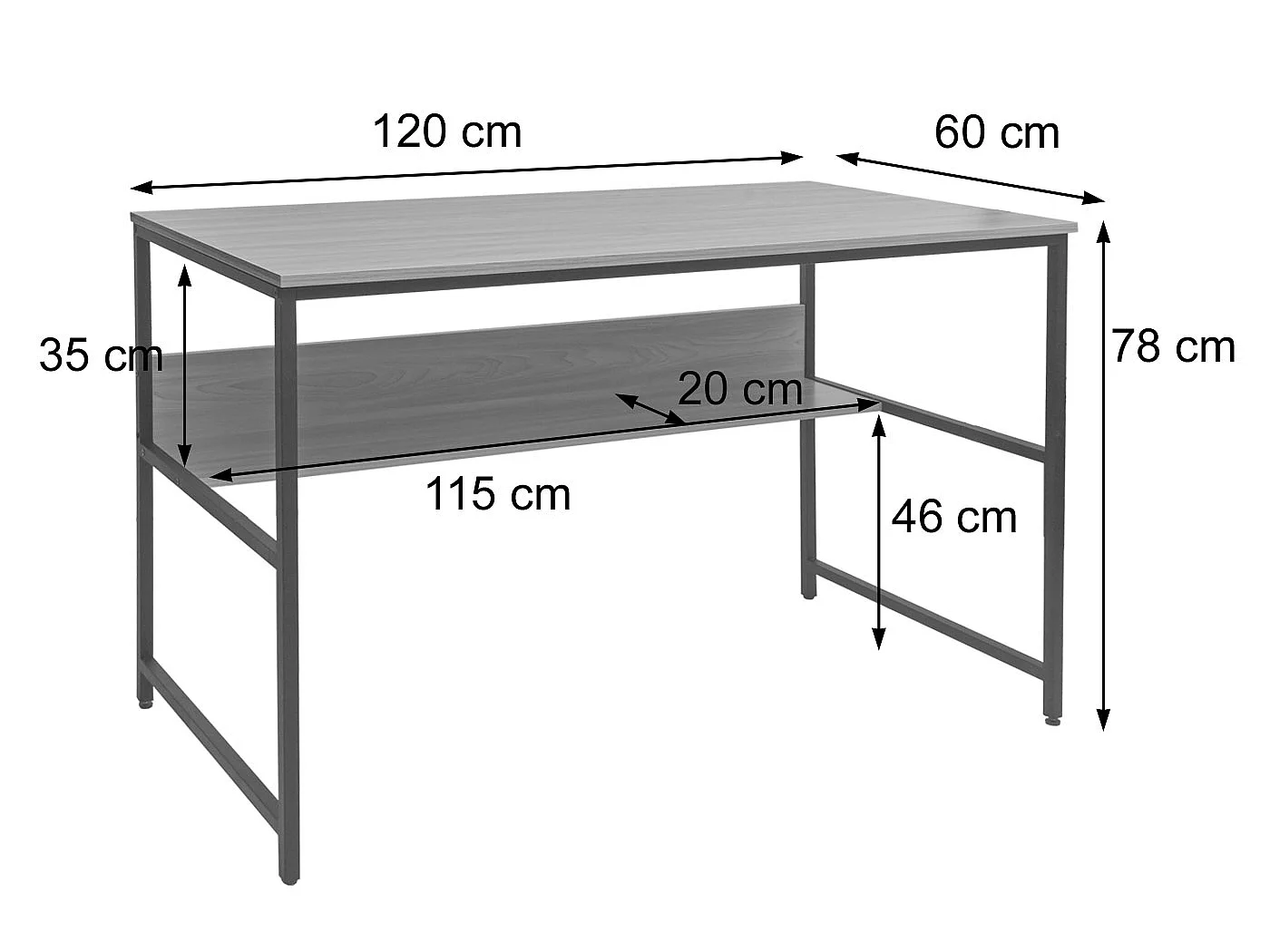 Bureau MCW-K80,  gris-brun