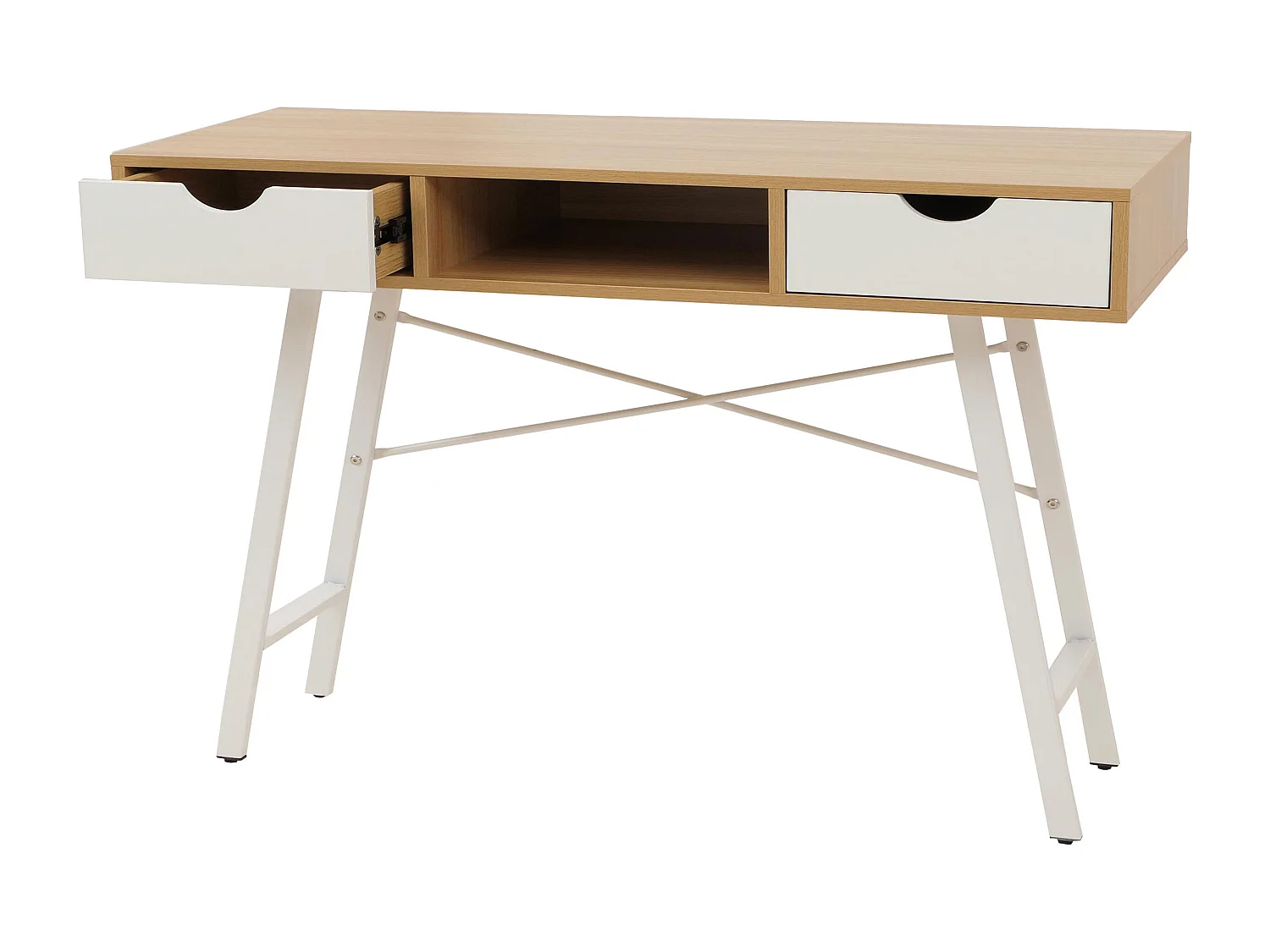 Bureau MCW-E92,  brun naturel, blanc