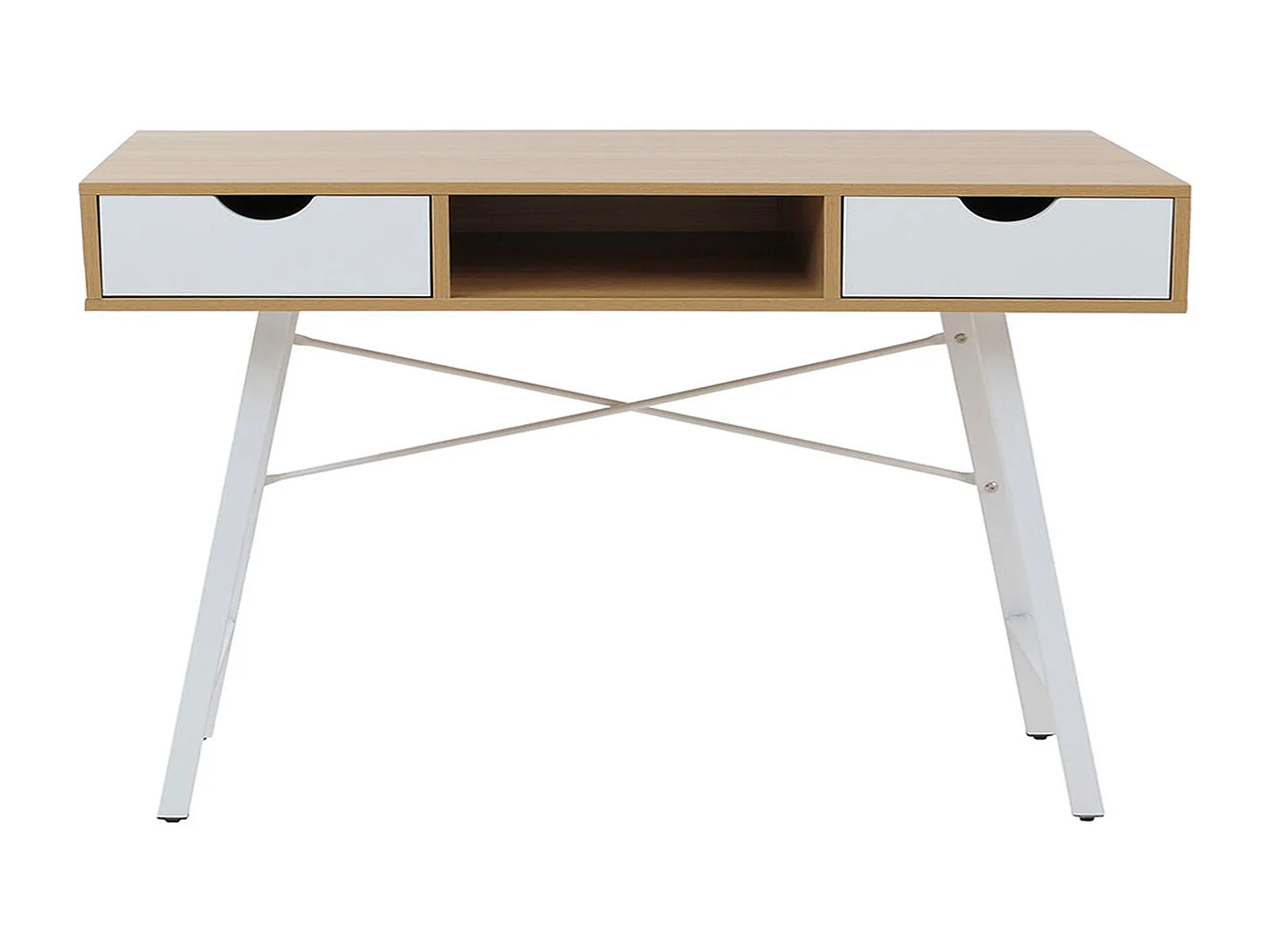 Bureau MCW-E92,  brun naturel, blanc