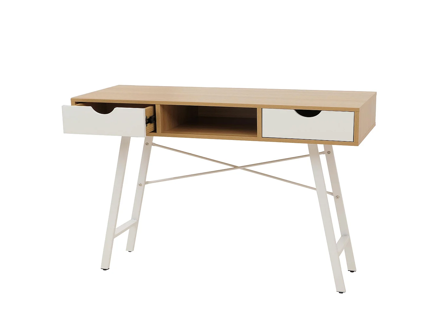 Bureau MCW-E92,  brun naturel, blanc