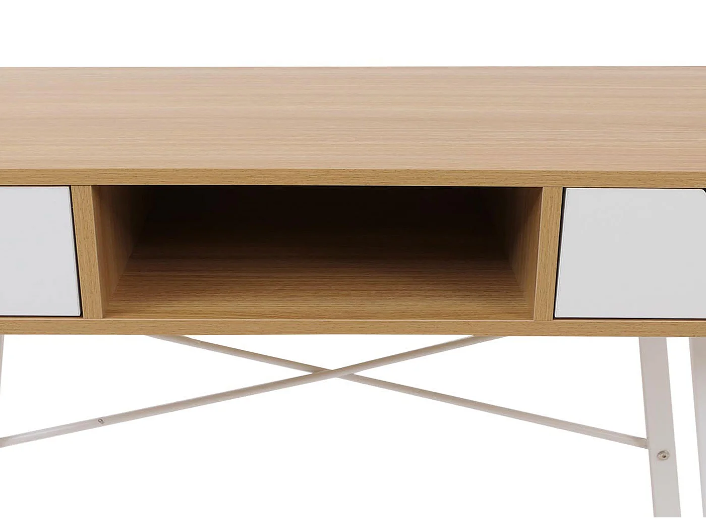 Bureau MCW-E92,  brun naturel, blanc