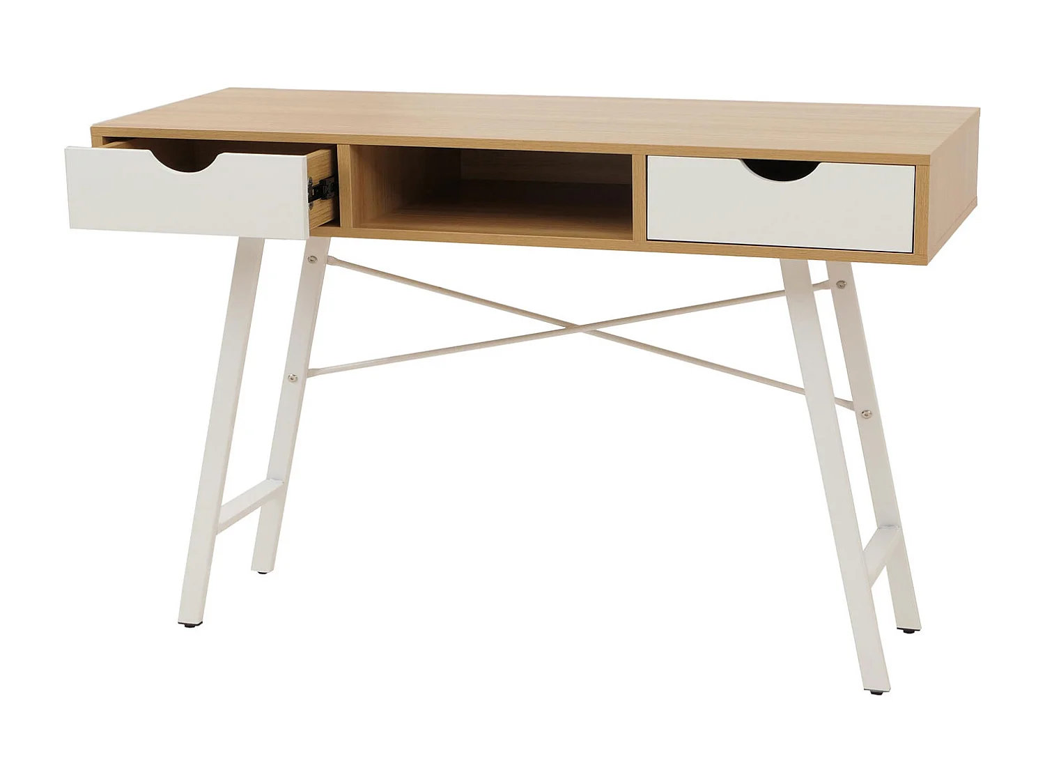 Bureau MCW-E92,  brun naturel, blanc