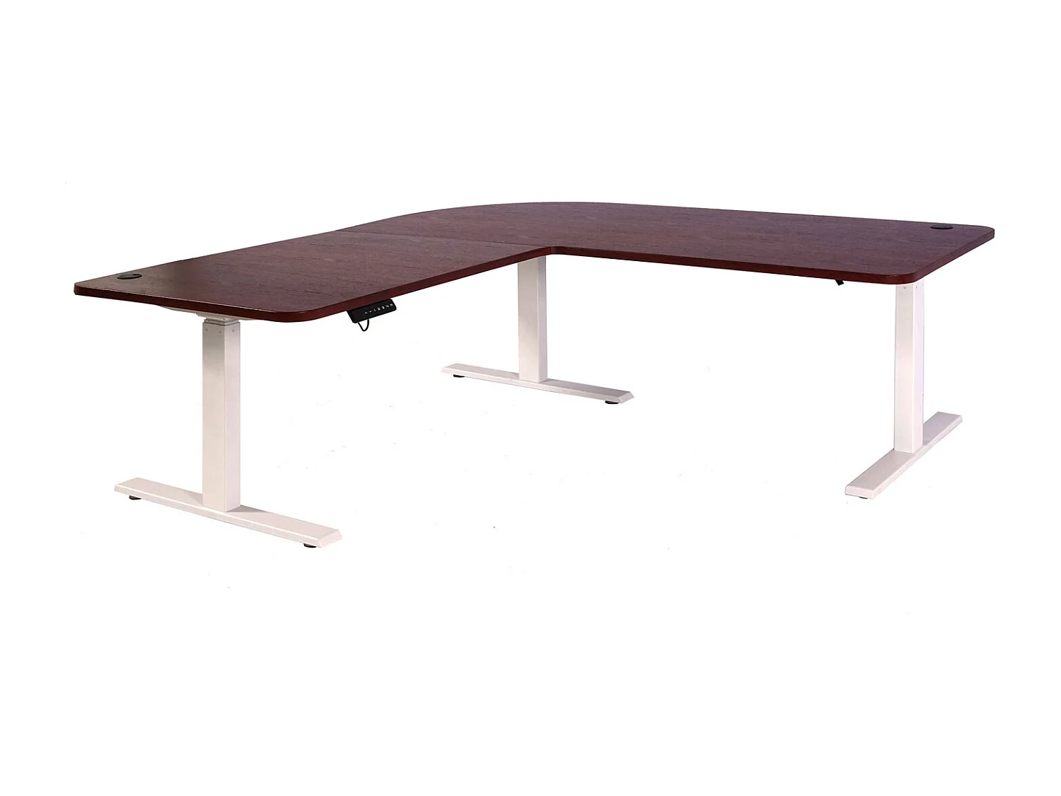 Eck-Schreibtisch MCW-D40, Kirsch-Dekor, weiß