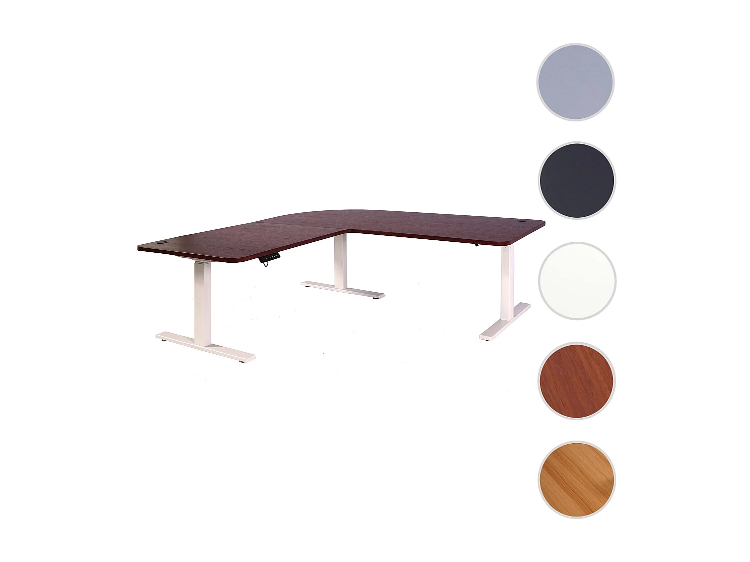 Eck-Schreibtisch MCW-D40, Kirsch-Dekor, weiß