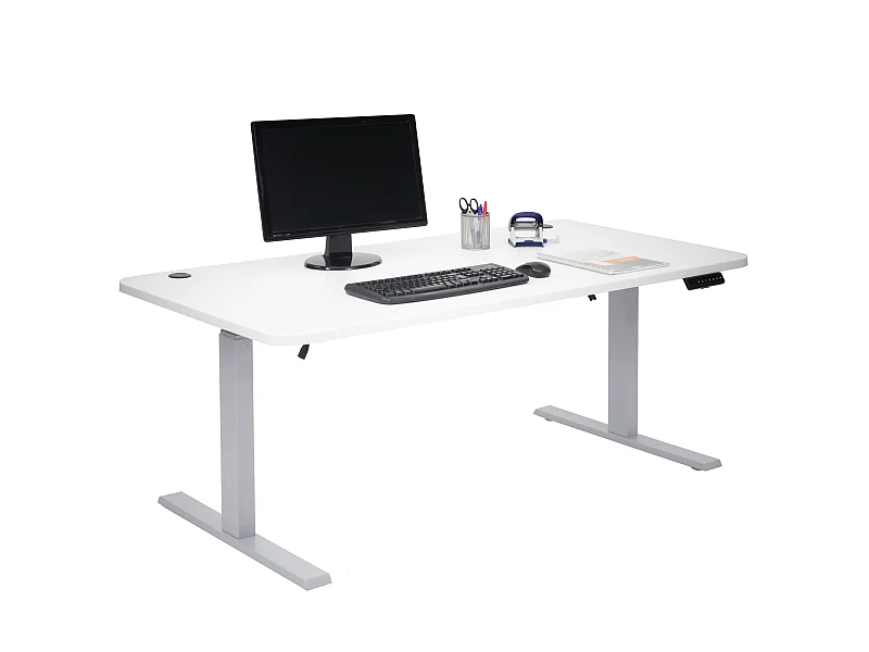 Schreibtisch MCW-D40, Weiß, grau