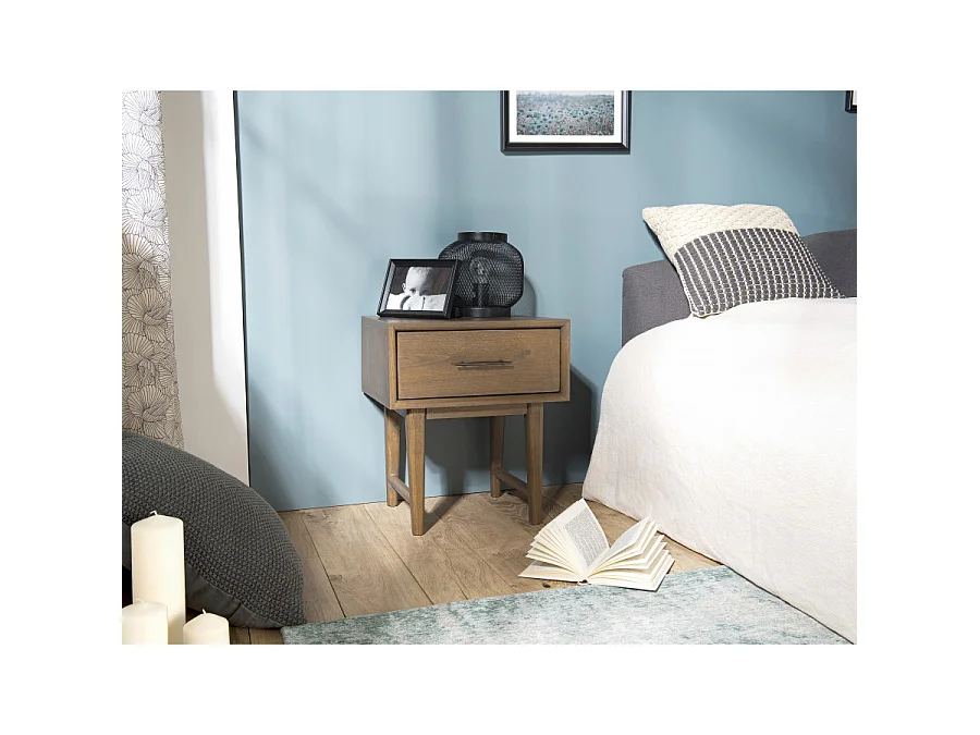 LAURE - Chevet 1 tiroir bois Mindi