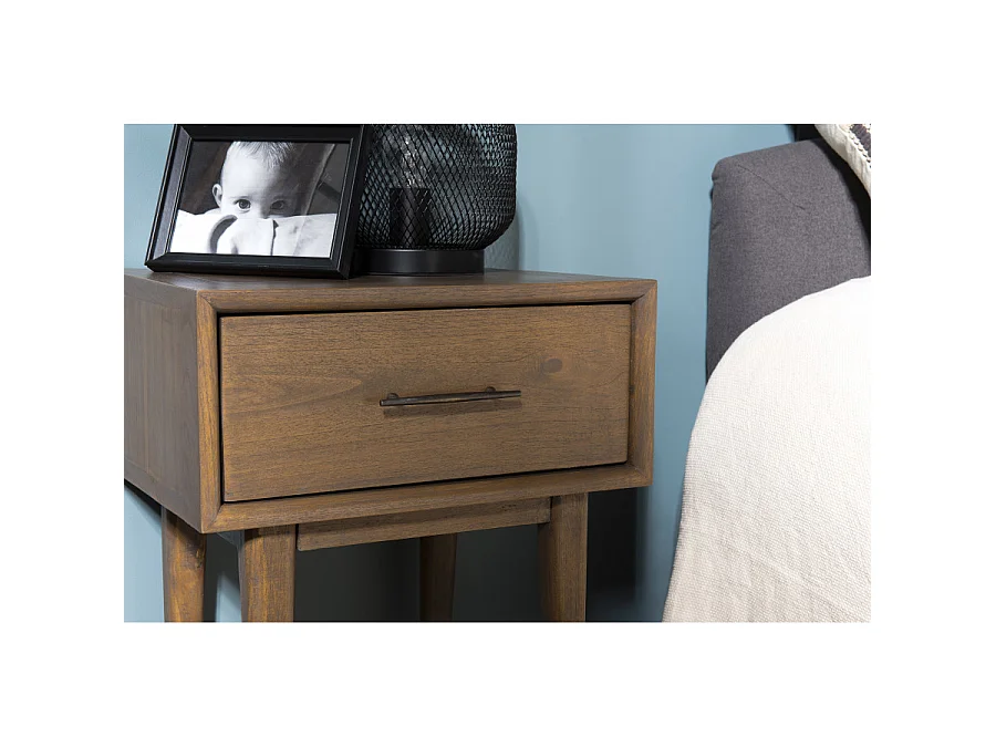 LAURE - Chevet 1 tiroir bois Mindi
