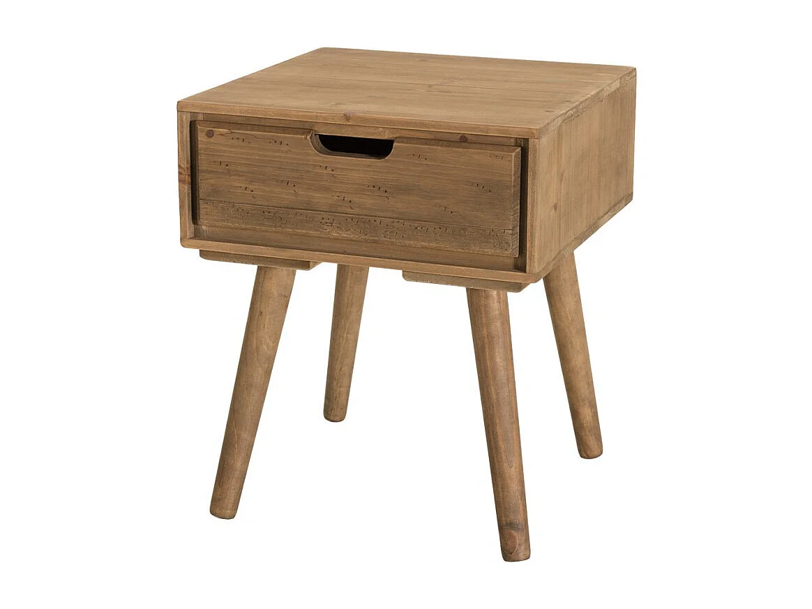 ANDY - Table de chevet scandi bois marron 1 tiroir