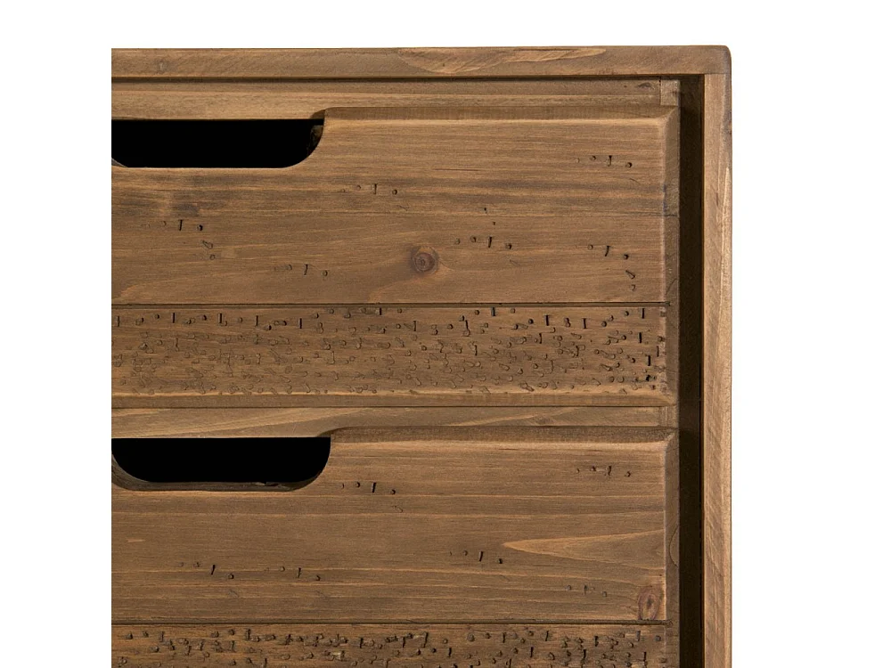 ANDY - Table de chevet scandi bois marron 2 tiroirs