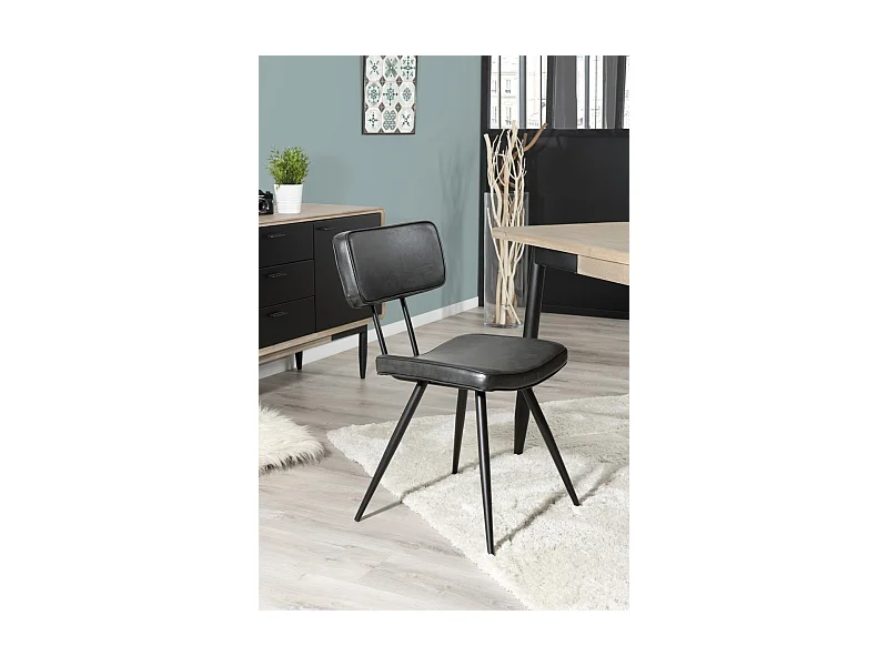 AUGUSTIN - Lot de 2 chaises JAMES noires