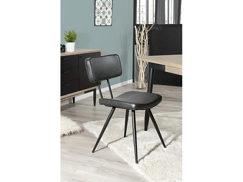 TOM - Lot de 2 chaises noires