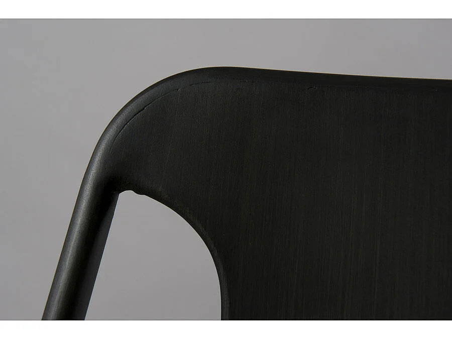 LEANDRE - Lot de 2 chaises noires acacia et acier