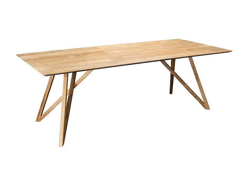 MAXENCE - Table à manger rect. 220x100cm bois teck recyclé pieds teck