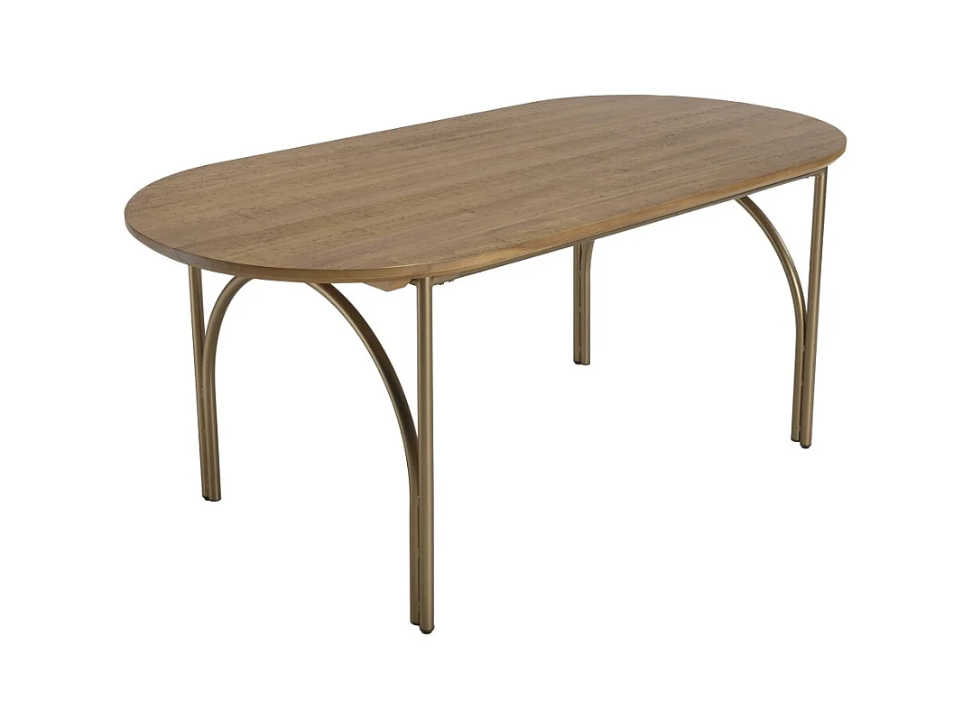 YSEULT - Table à manger ovale 6 personnes 180x90cm bois peuplier couleur naturelle