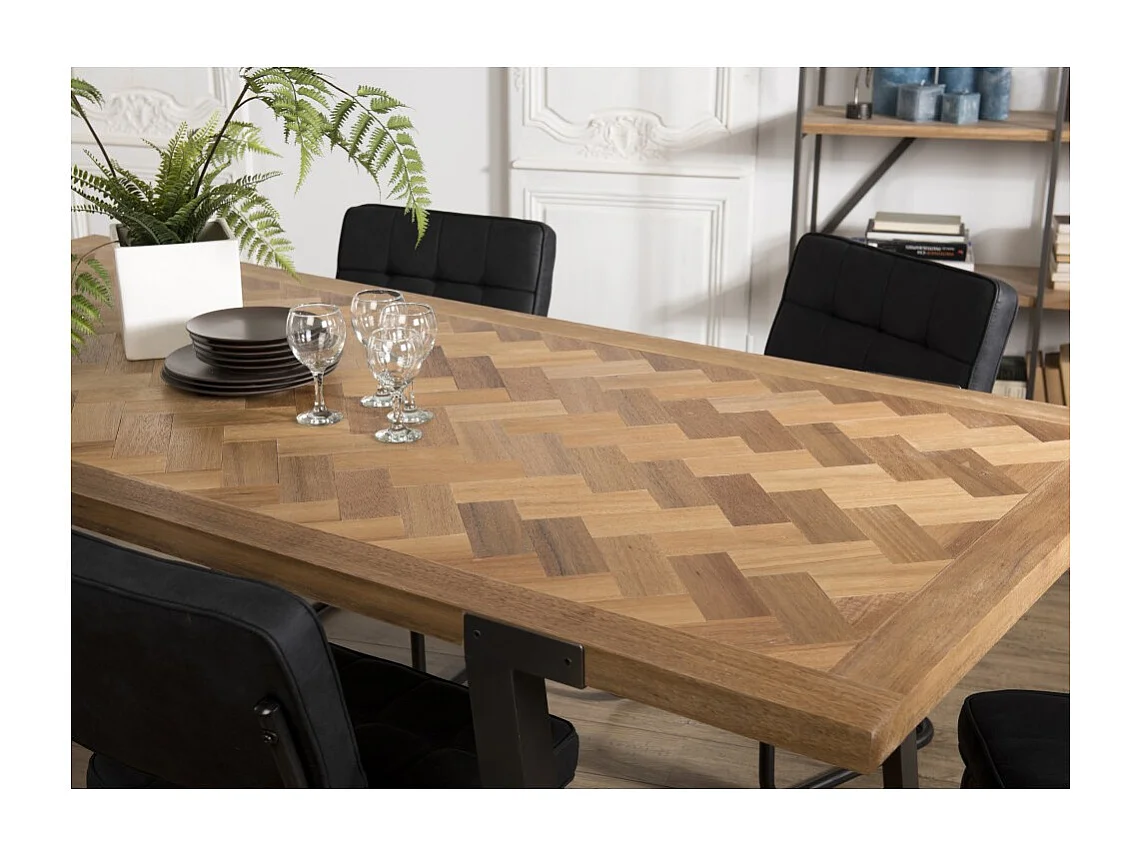 CARLA - Table à manger 220x100cm bois et métal