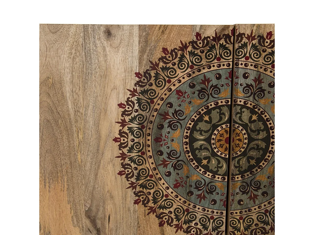 INDRA - Buffet bois Manguier 83x45cm 2 portes 2 étagères Colombo