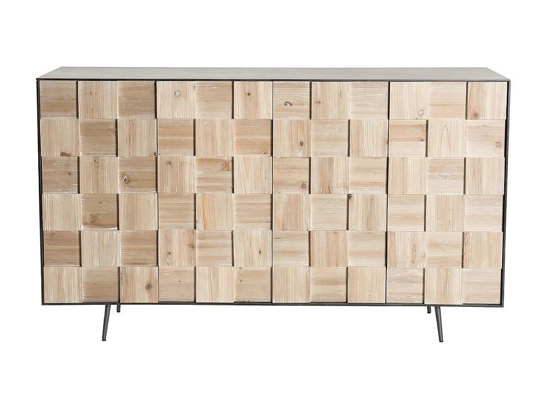 CARLA - Buffet 4 portes bois et pieds métal
