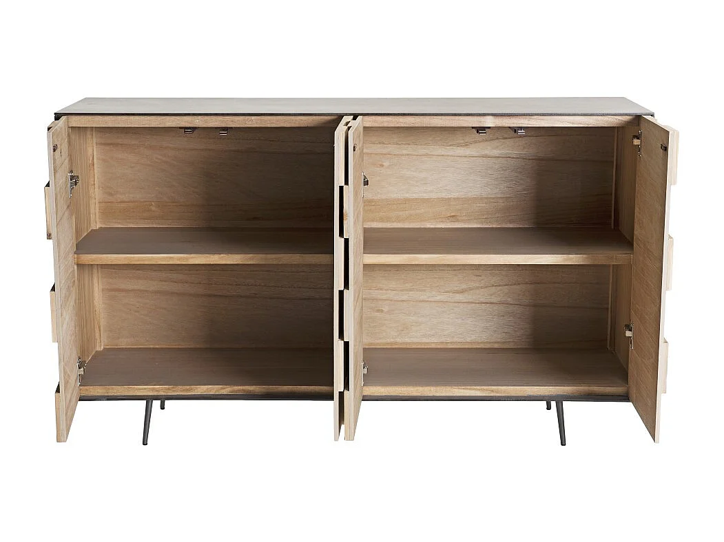 CARLA - Buffet 4 portes bois et pieds métal