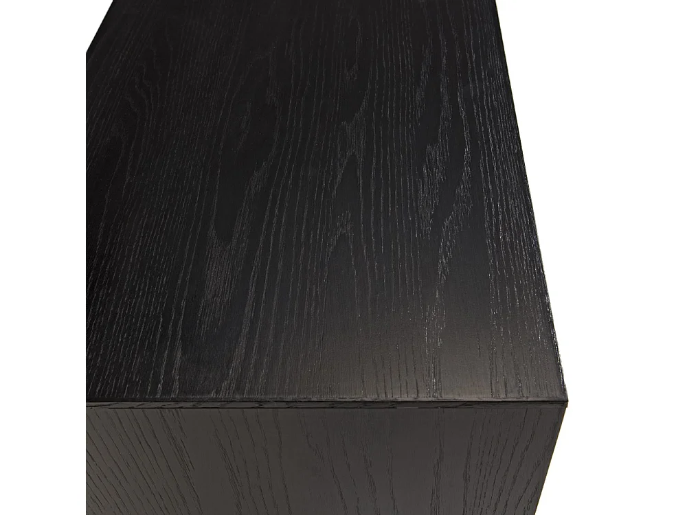 DANDY - Buffet 2 portes 3 tiroirs bois Pin recyclé naturel et noir