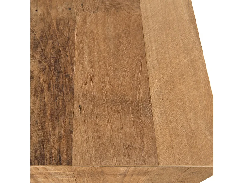 MAXENCE - Buffet 2 portes 3 tiroirs bois Teck recyclé pieds métal gris