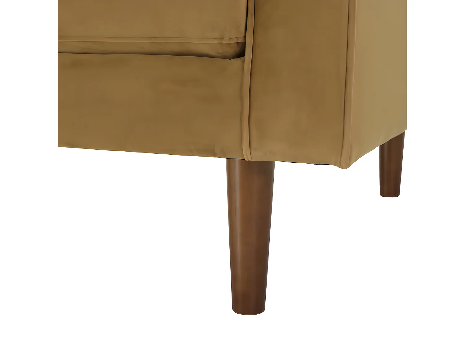 NOE - Canapé MADRID 3 places tissu couleur camel pieds bois