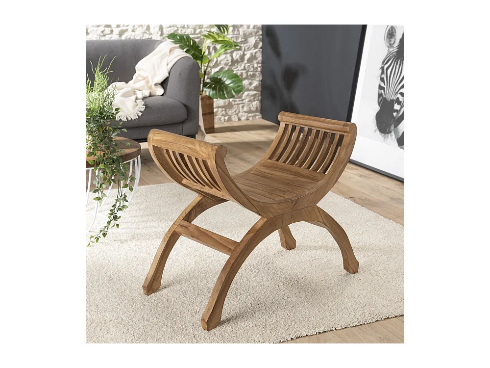 API - Tabouret / Yuyu 1 place bois Teck marron