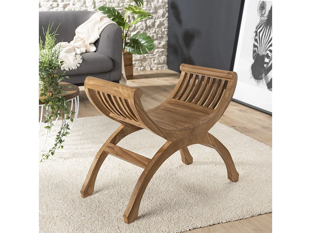 API - Tabouret / Yuyu 1 place bois Teck marron
