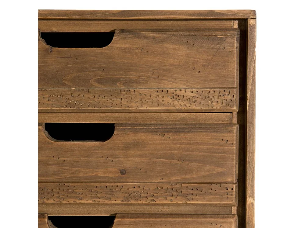 ANDY - Commode scandi bois marron 4 tiroirs