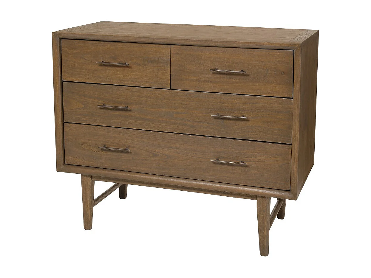 LARA - Commode 4 tiroirs bois Mindi