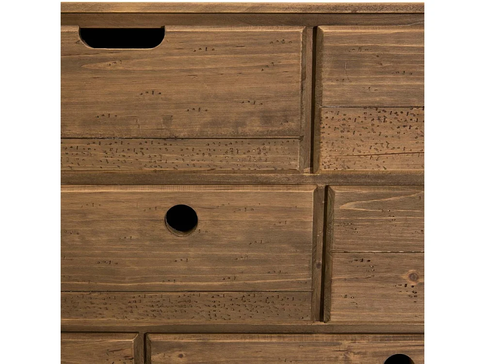 ANDY - Commode scandi bois marron 8 tiroirs