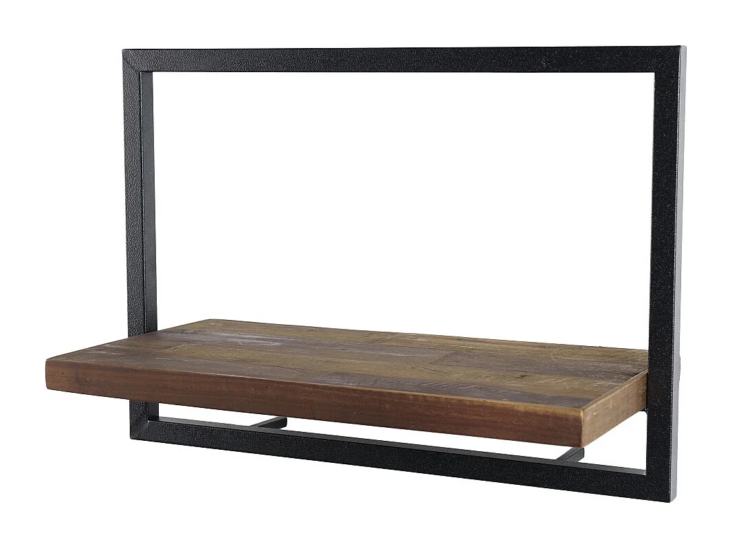 SIXTINE - Étagère murale plateau 50x25cm bois teck recyclé marron