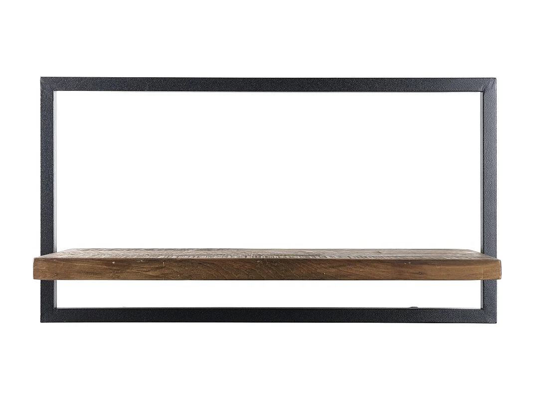 SIXTINE - Étagère murale plateau 65x25cm en bois teck recyclé marron