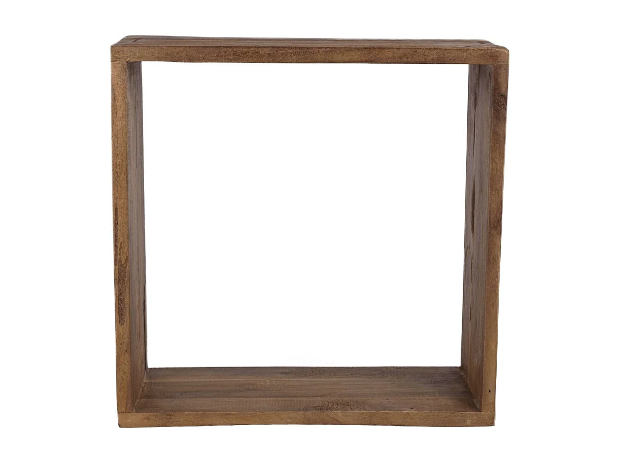 SIXTINE - Étagère murale marron 35x35cm 1 niche bois teck recyclé