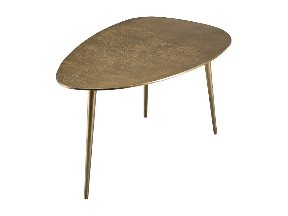 JOHAN - Table basse goutte d'eau aluminium doré