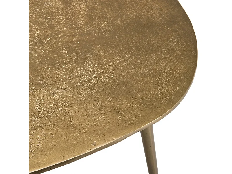 JOHAN - Table basse goutte d'eau aluminium doré