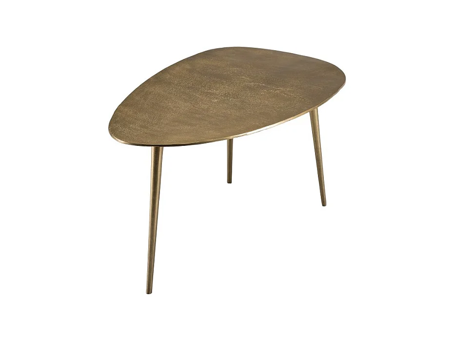 JOHAN - Table basse goutte d'eau aluminium doré