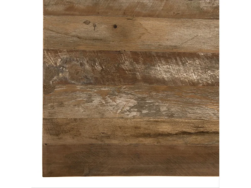 SIXTINE - Table basse carrée avec tablettes 100x100cm bois Teck recyclé