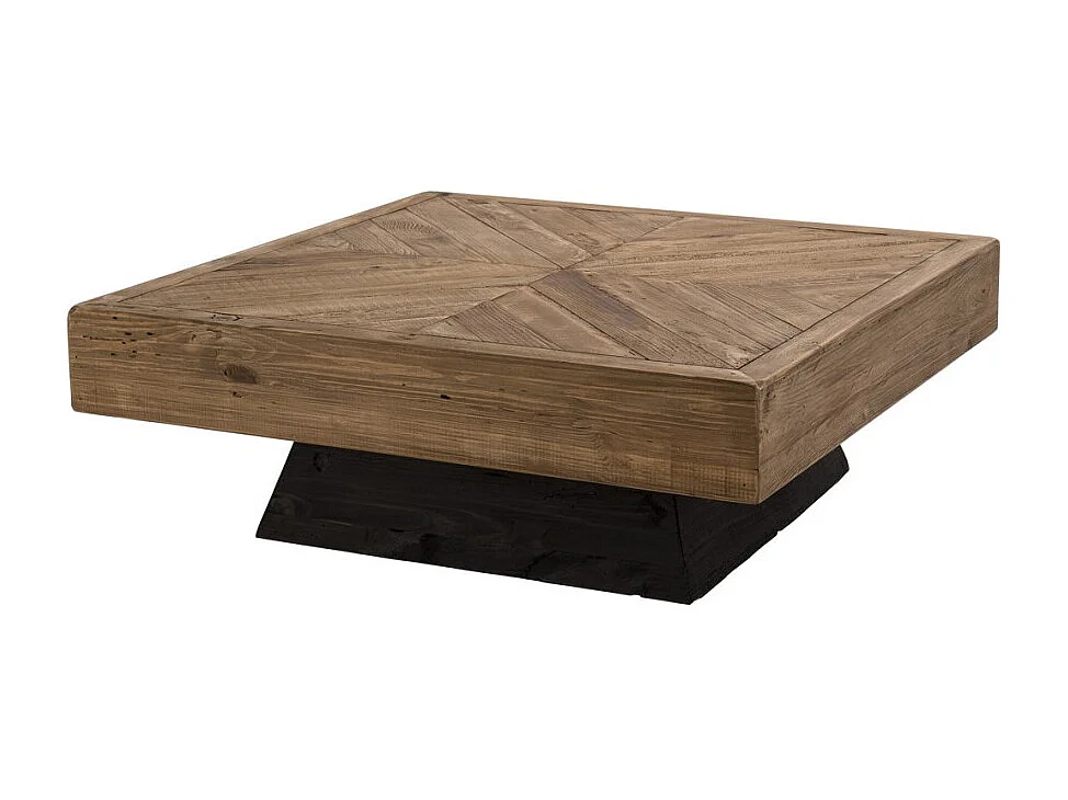 SANDY - Table basse carrée 99.5x99.5cm bois Pin recyclé marron