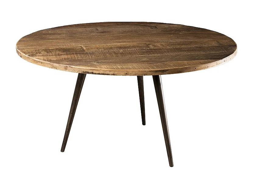 SIXTINE - Table basse ronde diam 75 bois de teck recyclé marron
