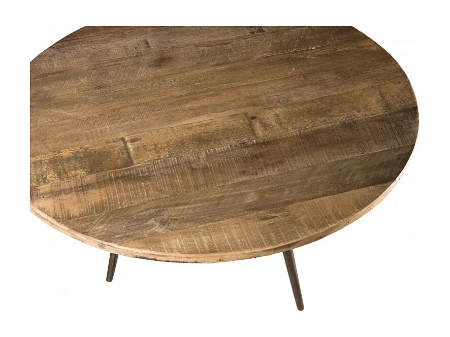 SIXTINE - Table basse ronde diam 75 bois de teck recyclé marron