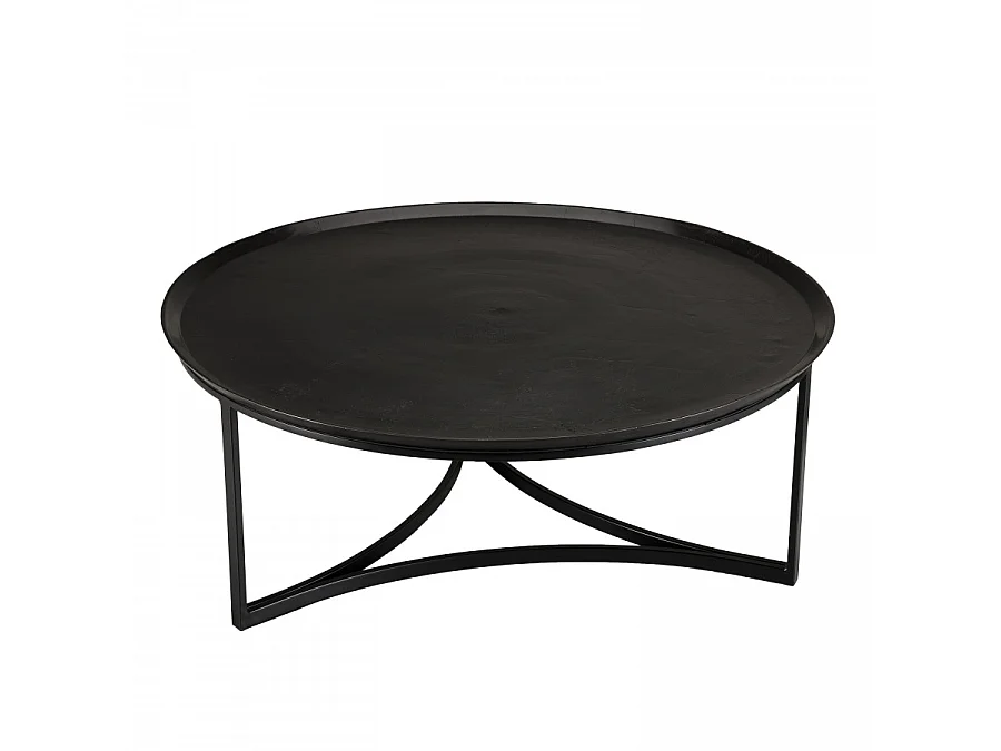 JONAS - Table basse ronde 100x100cm aluminium noir