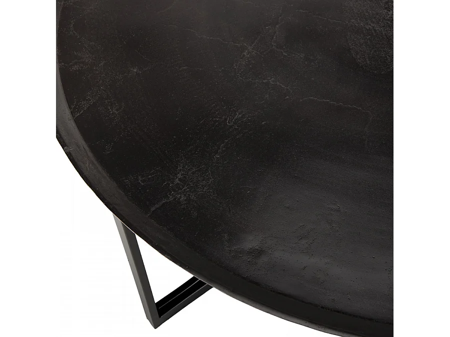 JONAS - Table basse ronde 100x100cm aluminium noir