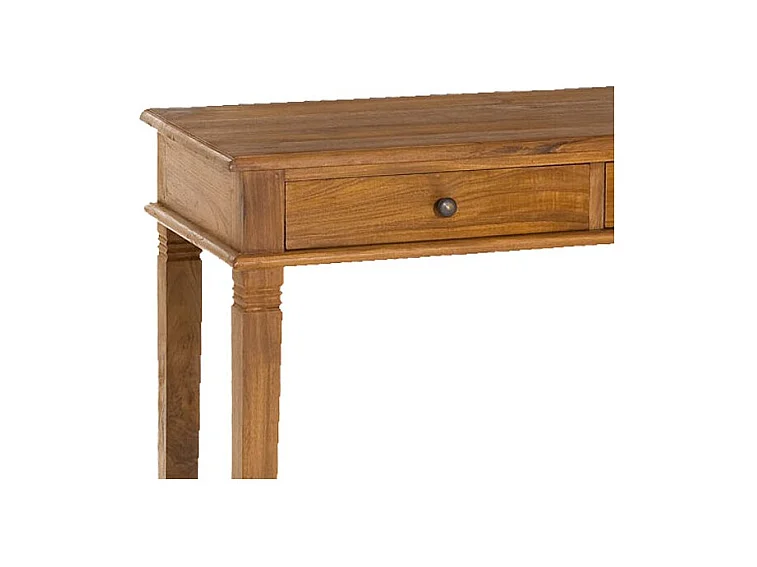 API - Bureau marron bois Teck 2 tiroirs